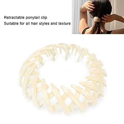 Bird's Nest Hair Clip,Bird Nest Shaped Hair Clips Expandable Bun Ponytail Holder Hair Claw Clamp Accessories for Women Girls Hair Accessories(Off-white) - Image 3