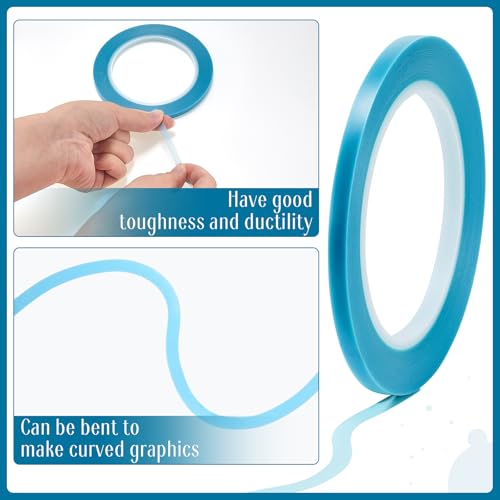 Image of Nezyo 6 Pcs Vinyl Pinstripe Tape Auto,Blue,1 /16, 1 /8,1 /5,1 /4,1 /2, 3 /4 Inch
