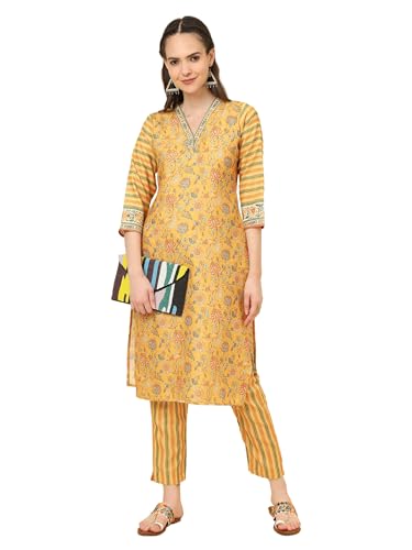 Image of Sugathari Women's Kurta Set for Women | Women Kurta | Women Kurta Sets Kurtis | Women Kurta Pant Set | Women Kurta Pant Set Women Kurti Set with Pant | Women Kurti Set with Pant Cotton (KP 96)