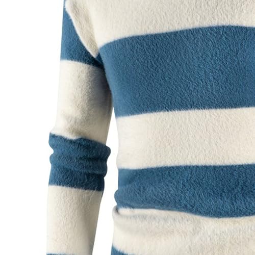 Maiyifu-GJ Men's Striped Knitted Pullover Casual Color Block Slim Fit Sweater Crewneck Long Sleeve Patchwork Sweaters3