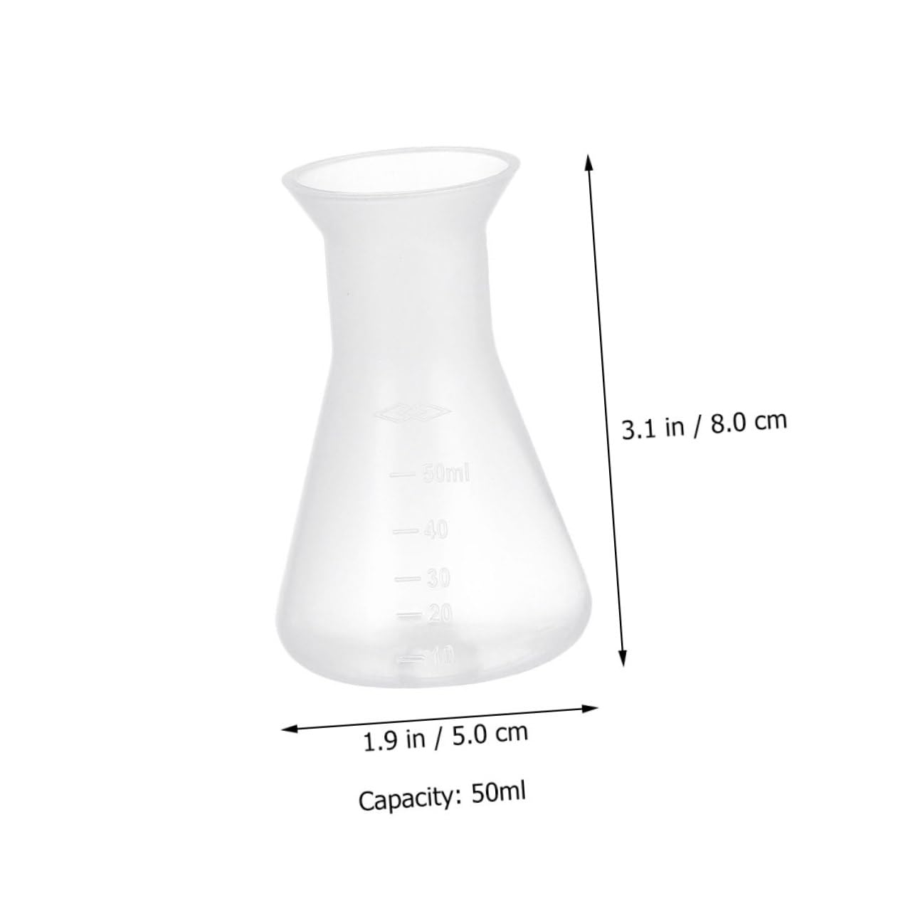 CANIGHT Narrow Neck Plastic Erlenmeyer Flasks 8-Piece Set for Chemistry Experiments Lab Scale Flasks