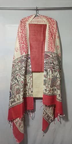 Image of ZERATEX Cotton Silk Hand Crafted Unstitched Suit Set for Women with Dupatta | Cotton Silk Salwar Suit Dress Material for Women & Girls | Top - 2.5 M, Bottom - 2.50 M & Dupatta - 2.5 M