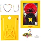 Artévita Candy Dispenser Picture Frame, Wall-Mount & Tabletop Gumball Machine with Multiple Designs for Candy, Nuts, Treats, Interactive Home and Office Decor (Spider, Yellow)