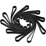 Fabbay 10 Pcs Large Heavy Duty Silicone Rubber Bands 8 Inch Thick Black Rubber Bands Big Silicone Elastic Strap for Wrapping File(High Resilience)