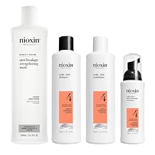 Nioxin Scalp + Hair Thickening System 4 Kit | For Colored, Dry, Damaged-Hair with Progressed Thinning | Cleanse, Condition, Treat + Density Defend Anti-Breakage Strengthening Mask | Bundle