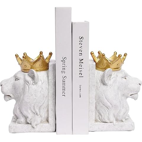King Lion Bookends with Golden Crowns Cover