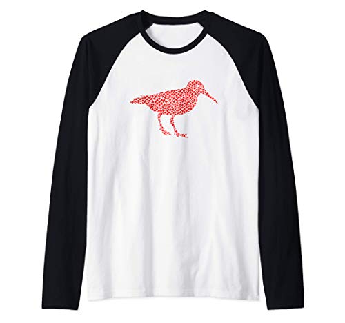 Love Dunlin Calidris Alpina Hearts Sandpiper Bird Florida Raglan Baseball Tee