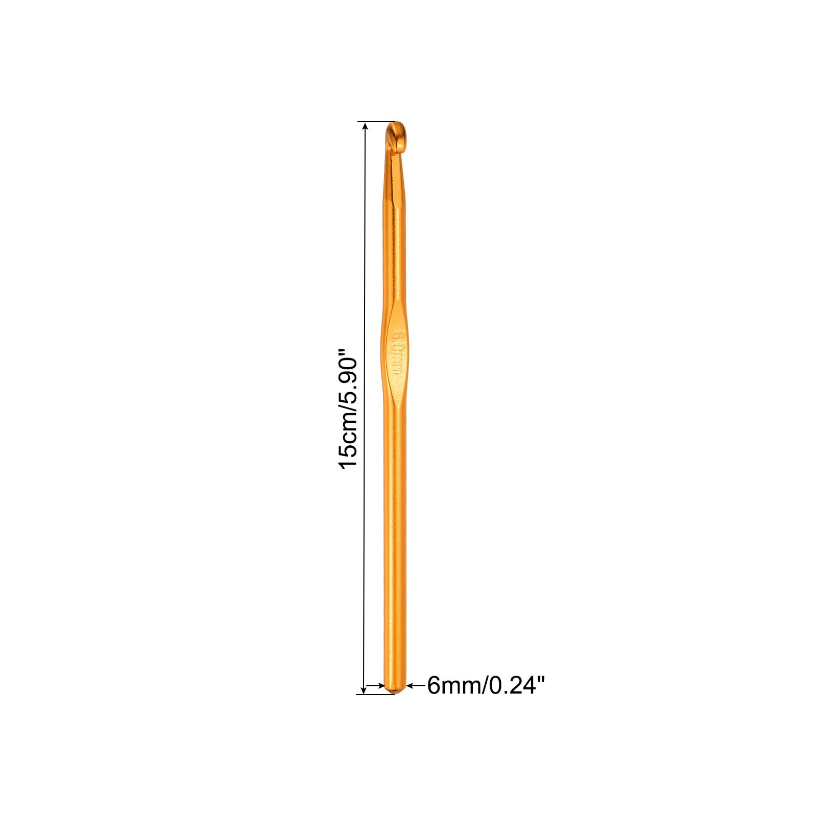 PATIKIL 6Pcs 6mm Aluminum Crochet Hook Knitting Crochet Needles with Size Yellow - Image 2