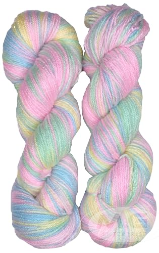 M.G ENTERPRISE Microrangoli Knitting Yarn Wool, Marble Green 200 GMS Woolen Crochet Yarn Thread. Best Used with Knitting Needles, Crochet Needles-JP Art-DHI