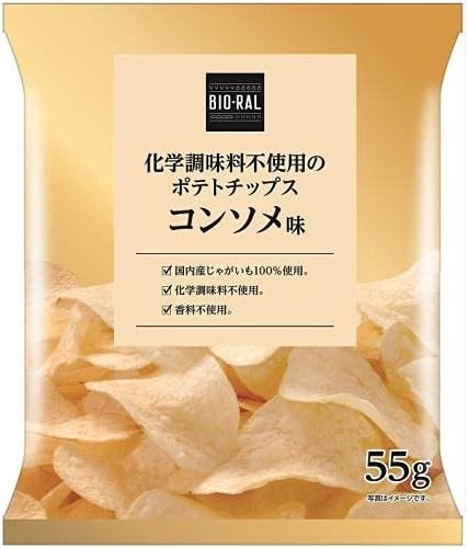 Amazon ビオラル 化学調味料不使用のポテトチップスコンソメ味 55g ビオラル スナック菓子 通販