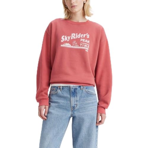 Levi's Women's Graphic Everyday Crew (Also Available In Plus), (New) Sky Riders Peak Marsala, Medium
