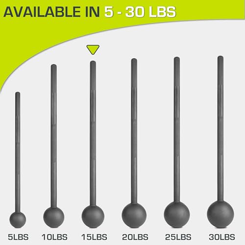 Image of ProsourceFit Steel Macebell, Heavy Duty Steel Mace, Workout Mace with Non-Slip Grip for Gada, Strength and Core Training