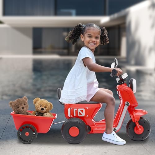 Elektro Motorrad Kinder Electric Motorcycle für Kinder ab 2 Jahren Elektro Motorrad bis 50 kg Tragfähigkeit mit 6V Batterie für Pitbike Dirtbike und Gärten (Rot) – Bild 8