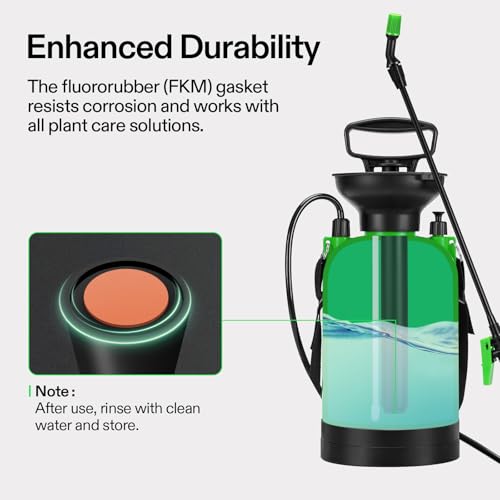 Image of VIVOSUN 1.35-Gallon Pump Sprayer, Pressurized Lawn & Garden Sprayer with Adjustable Shoulder Strap, for Plants Spraying, Garden Watering and Household Cleaning
