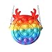 N / B Borsa Pop Push It, Borsa a Tracolla Giocattolo, Borsa Giocattolo sensoriale a Bolle Push 2 in 1, Borsa Messenger in Silicone, Tamburo Giocattolo ansiolitico Antistress per Adulti e Bambini