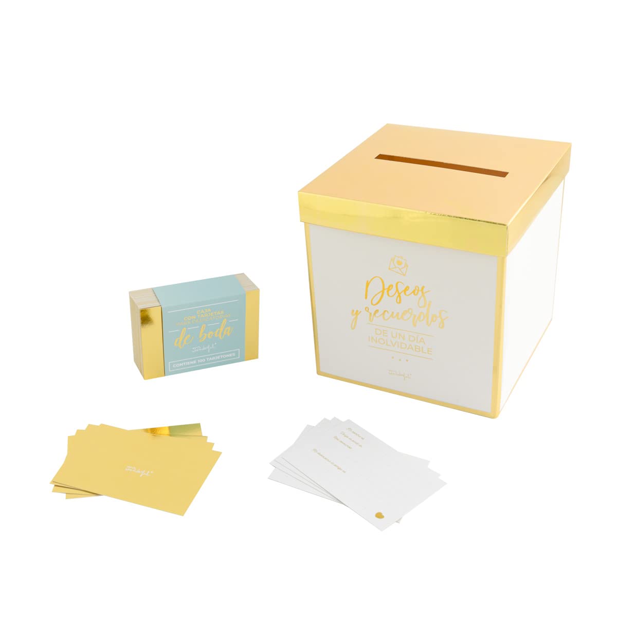 Mr. Wonderful - Caja con tarjetas para firmas de bodas Deseos y recuerdos de un día inolvidable