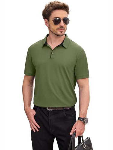 NIASHOT Men’s Polo Shirt Short Sleeve Golf Sports Casual Tee3