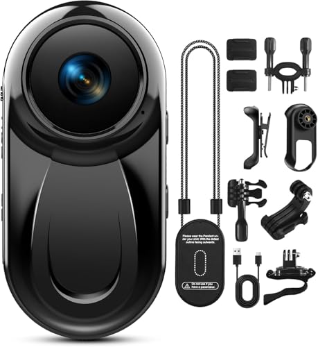 Image of Mini Body Camera, Thumb Action Camera 120 Wide Angle POV Wearable Magnetic Clip-On /360 Rotate Video Recorder, Hands-Free Recording Vlogging Cam for Travel Cycling Motorcycle (SD Card Not Included)