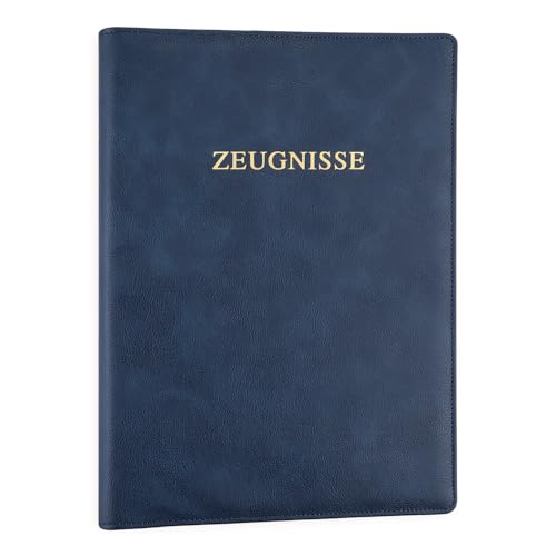 Thboxes Porte-certificats, format A4, avec 20 pochettes transparentes, couverture en cuir synthétique, porte-documents, pour garçons, filles, adultes,...