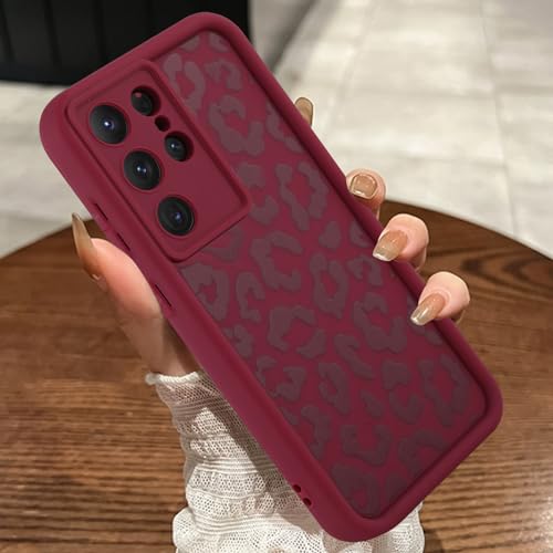 Image of Compatible with Samsung Galaxy S21 Ultra Case, Wine Red