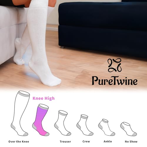 Knee High Socks for Women Comfort Seam Soft Combed Cotton Blend Long Dress Socks for Women Athletic Socks 4 Pairs4