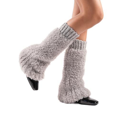 Image of Theater Women Banded Plush Ribbed Leg Warmer - Black | Soft Ribbed Knit with Contrast Band | Stretchable & Stylish | Free Size Layer