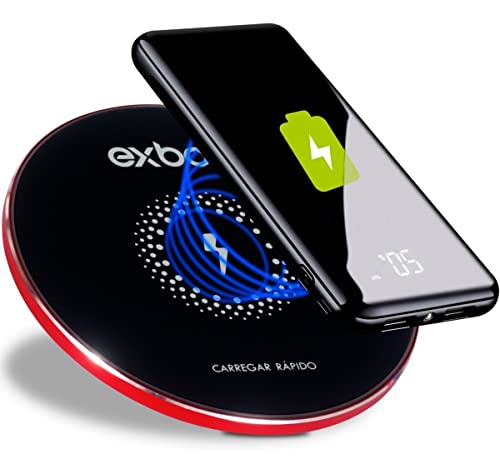 Carregador Rápido QI Wireless Sem Fio Exbom Borda de LED TQI-F18