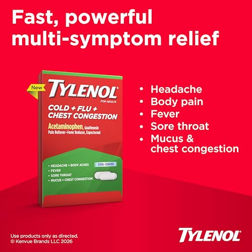 Tylenol Cold + Flu + Chest Congestion Caplets, 24 ct - image 2