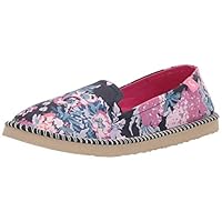 Joules Women's Flipadrille Flat Sandal, Dark Blue Floral, 7 Medium US