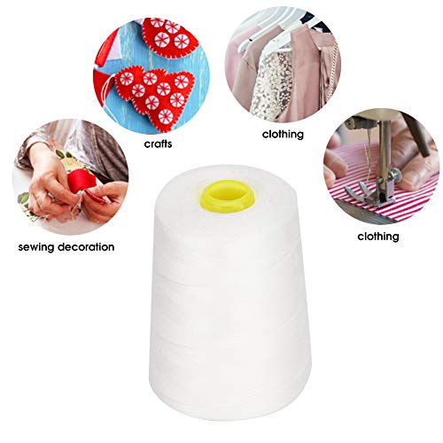 Hilo para máquina de coser 8000 yardas poliéster blanco miniatura 2
