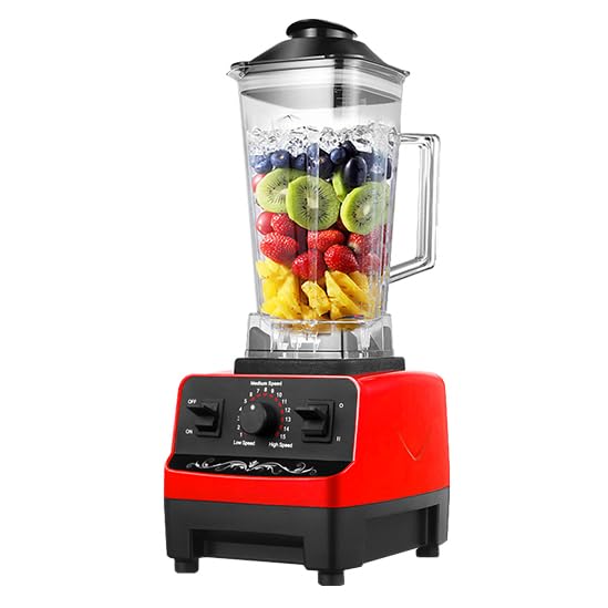 Image of TechnoPure Professional /Commercial High Speed 25000 RPM Multifunctional, Bar Blender, Mixer Grinder, 2000W, 100% Copper Motor, Heavy Duty Mixer Blender with 2 Ltr BPA Free Unbreakable Jar (Orange)