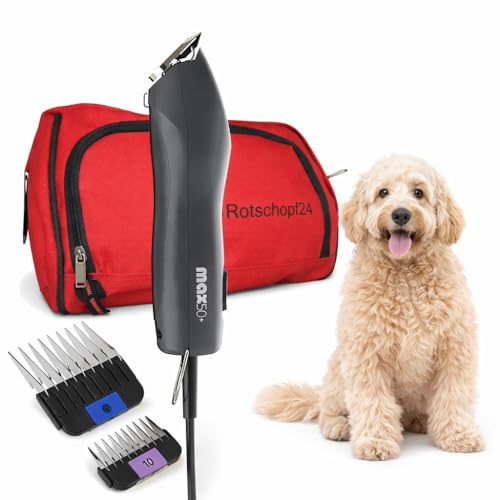 Rotschopf24 MAX 50+ Schermaschine + 2 Aufsteckkämme + Rotschopf24 TASCHE. 2 Geschwindigkeiten. Für Wahl Schermaschinen Liebhaber