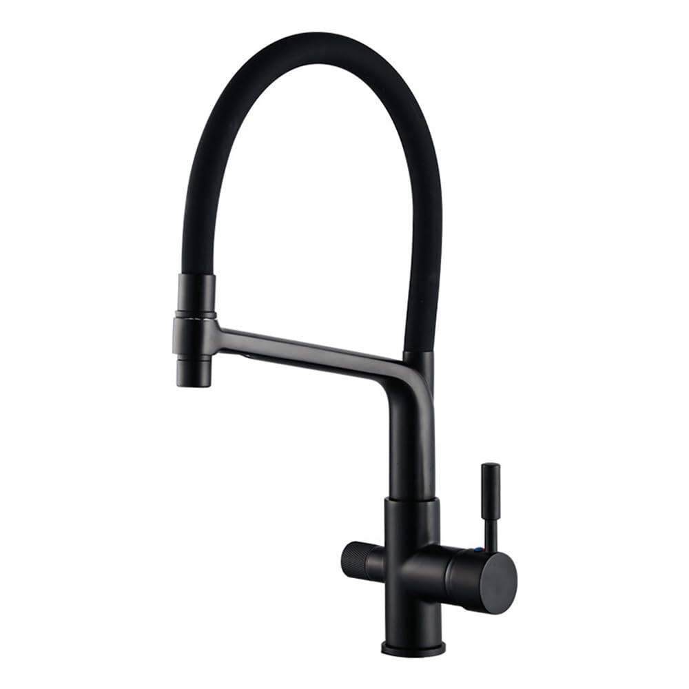 Robinet de cuisine 3 voies pivotant 360 en laiton mitigeur blanc