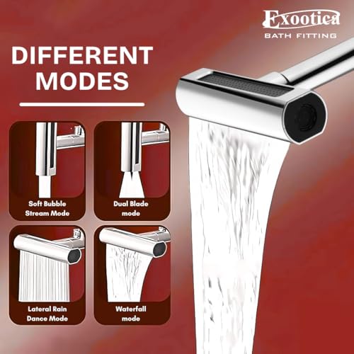 Image of Kitchen Wall Mounted Sink Cock | Different Modes Chrome Finished - Sink Cock Multi Flow