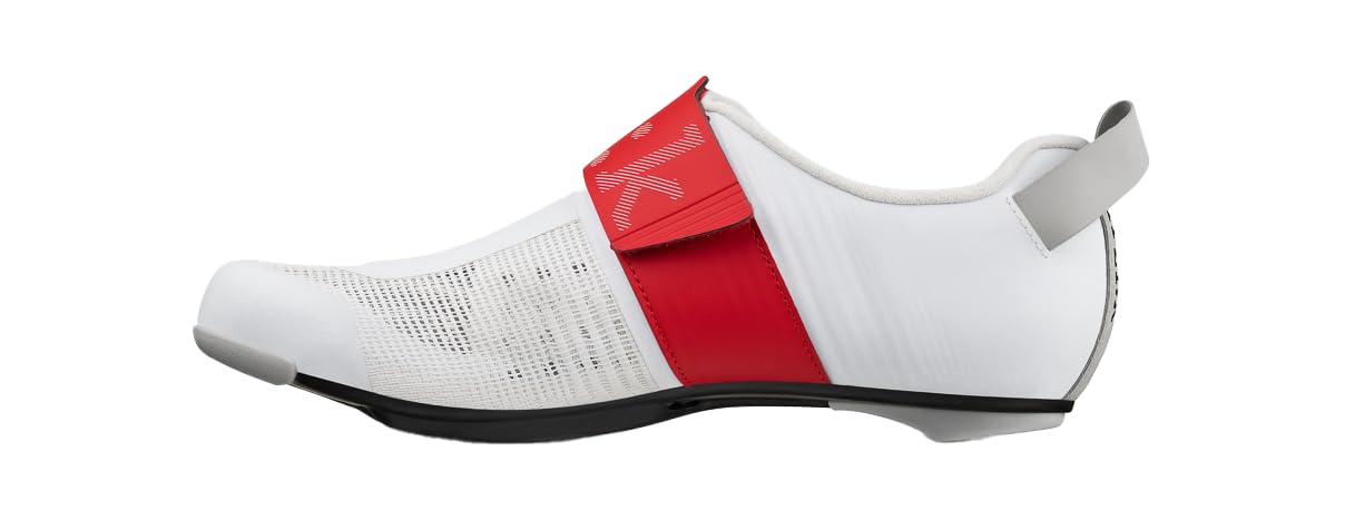 Fizik Men's Transiro Hydra Aeroweave Carbon Triathlon Shoe, White/Red-Blue, 10.5-11