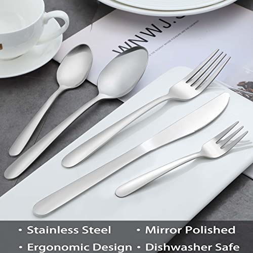 BEWOS Edelstahl Gabel Set 24 Stück, 8,1"(20,7cm) Tafelgabeln, Spiegelpoliert, Spülmaschinenfest, Geeignet für Haushalte, Restaurants… – Ansicht 3