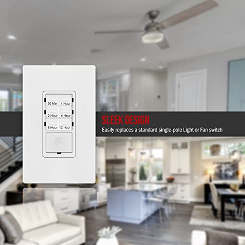 Image of ENERLITES 12-Hour Neutral Timer Switch for Patio, Path, Porch Lights