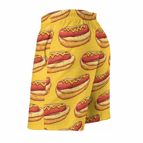 Hawaiian Shorts for Men - Sausage Hot Dog Print Quick Dry Mens Swim Trunks Bathing Suits with Mesh Lining4