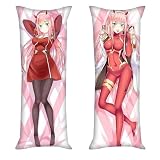 TEidea Darling in The FRANXX Anime Fundas de Almohada, Zero Two Decorativo Abrazo Cuerpo con Estampado de Dos Caras Sofá Decoración Dakimakura Pillowcase 50x150cm/50x160cm,D-50x150cm