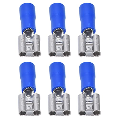 Conector de Pala, Conector de Pala Hembra, Conector de Pala de Conductividad FDD2-250 de 100 Piezas, Terminal Aislado para 1,5 Mm a, Terminal de Componente Electrónico (BLUE)