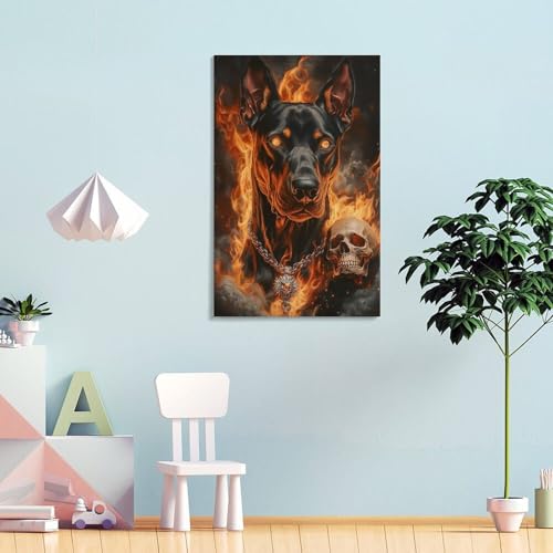 Peinture sur toile doberman murale moderne haute définition