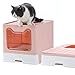 Dymoll Enclosed Litter Box Large, Foldable Top Entrance Cat Litter Box with Lid, Easy Clean No Smell Pet High Sided Litter Box