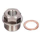 Hilitand 温度センサーアダプター M18×1.5 から 1/8NPT ねじに変換 排気水温度センサーフィッティング ガスケット付き
