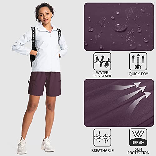 Santiny Women's Hiking Cargo Shorts Quick Dry Lightweight Summer Shorts For Women Travel Athletic Golf With Zipper Pockets(Purple_Xl) #TOP4