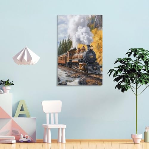 Tableau impression sur toile train à vapeur affiche de salon - 4
