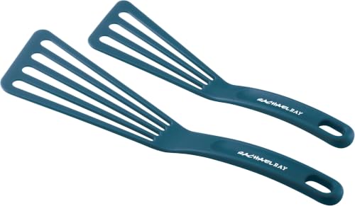 Image of Rachael Ray Tools & Gadgets 2-Piece Nylon Turner Set, Marine Blue, 10 inch & 12 inch Spatula Set (Pack of 6)