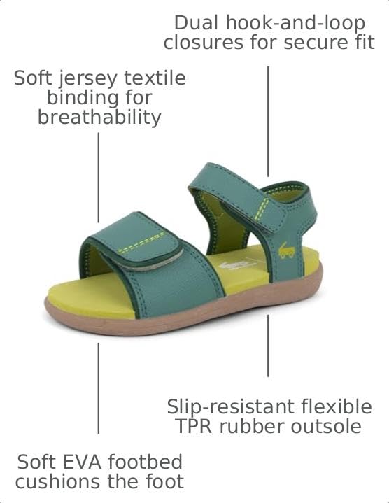 See Kai Run Basics - Logan - Water-Friendly Sandal for Kids, Jungle Green, Little Kid 11 by See Kai Run - Used condition - Image 3