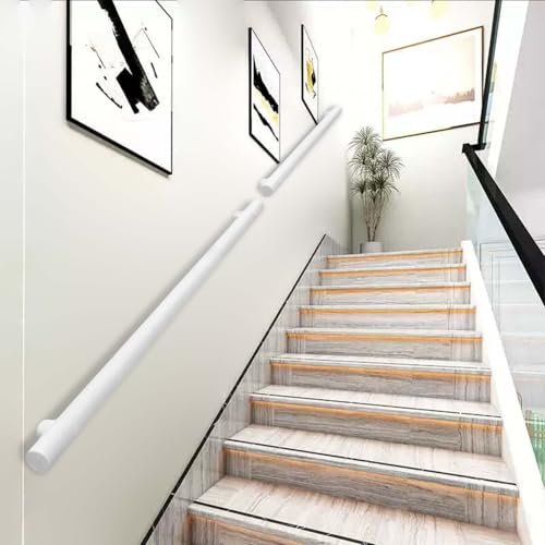 Barandilla de escalera de tubo industrial para escaleras, kit de soporte para pasamanos de escalera, pasamanos de pared para porche, terraza, barras de apoyo para escalones.(360cm)