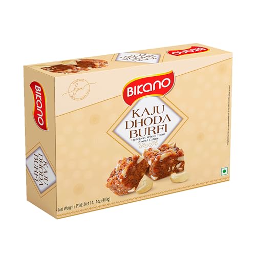 Image of Bikano Kaju Dhoda Burfi | Rich Cashew Delight Infused with Coconut & Cardamom | Traditional Indian Sweet | 400g