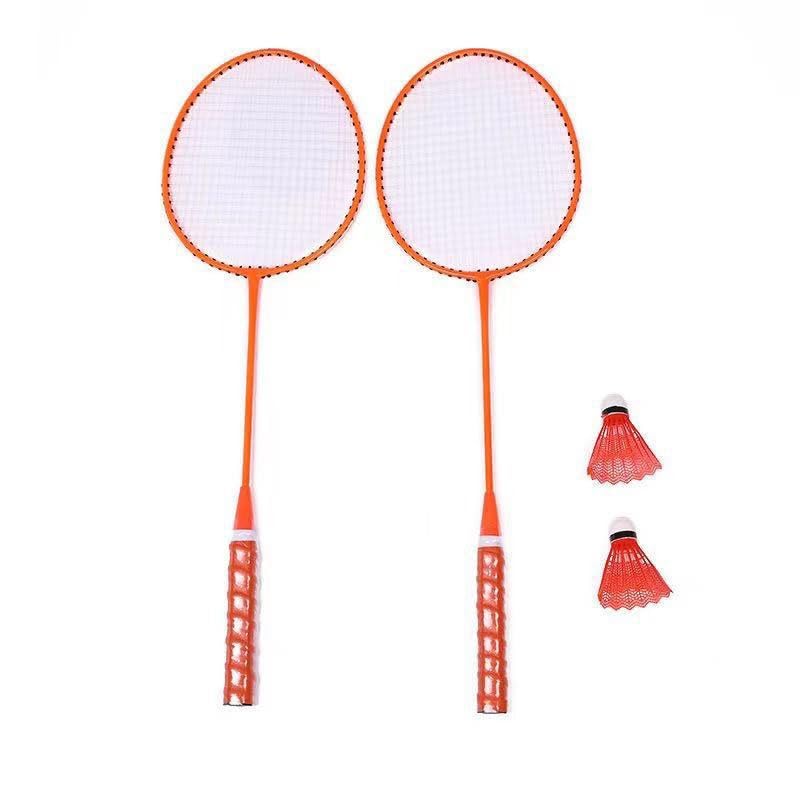 Badminton Racket Type Aluminum Alloy Rackets for Beginners(Orange)